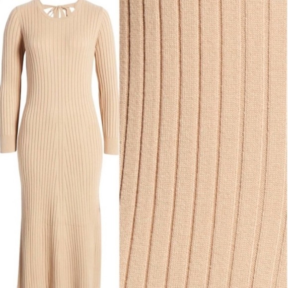 Wayf X BFF Hollie Sweater Dress Camel NWT - Picture 4 of 12